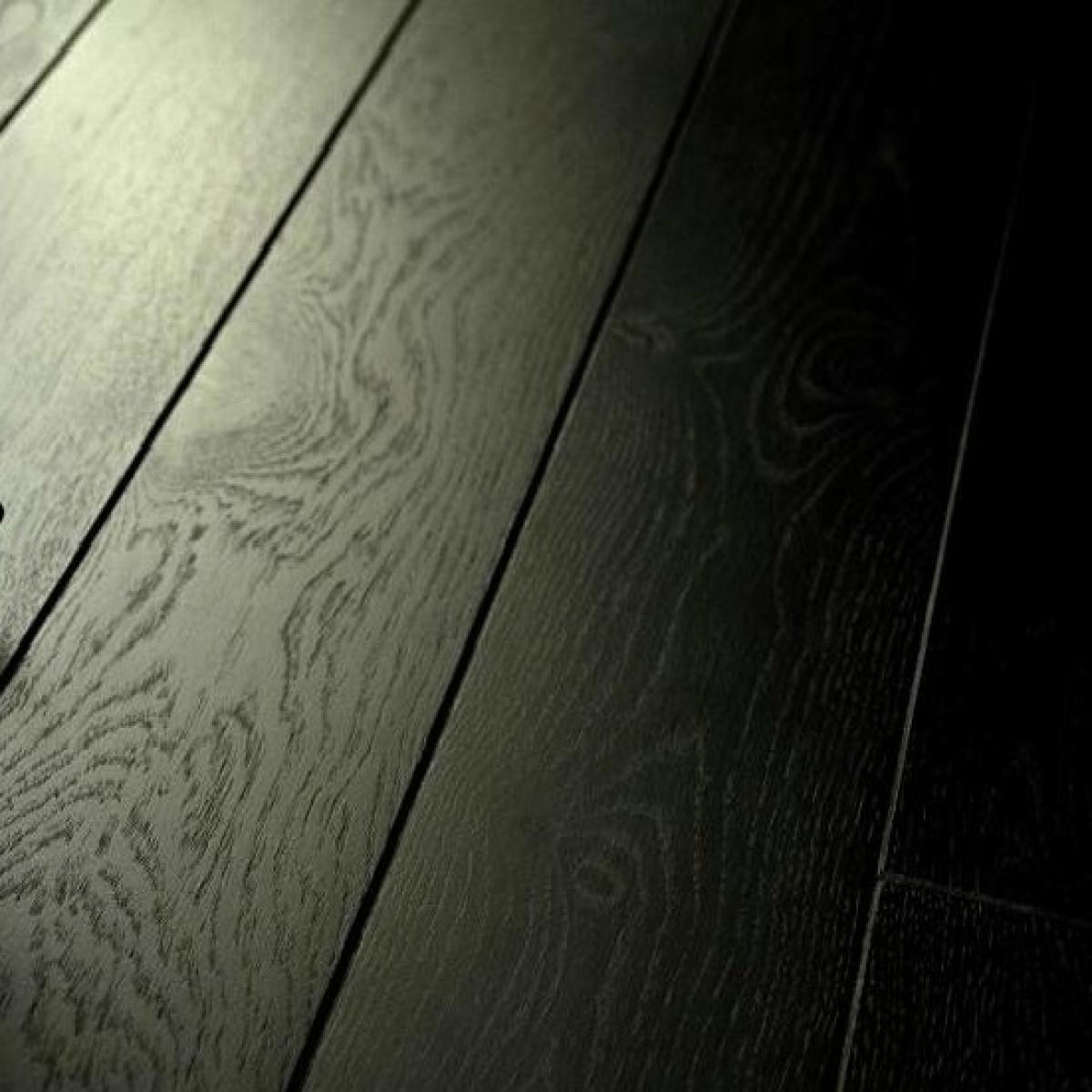 Vintage Pure Black Laminate Flooring, Black Wooden Laminate Flooring