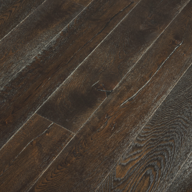 Emperor Distressed Dark oak Brushed and oiled engineered wood flooring