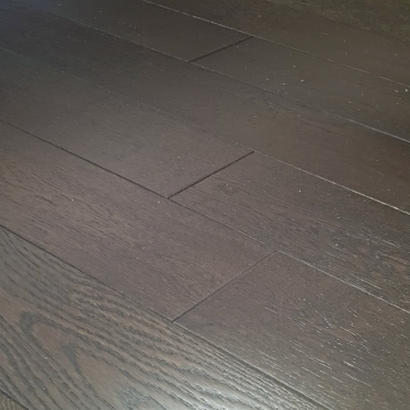 Bronze Oak dark Brushed and lacquered 125mm engineered oak bevelled edges 14mm thick