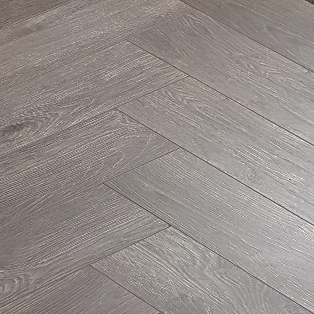 Vintage Herringbone Dark Grey Oak 12mm, 12mm Wood Laminate Flooring