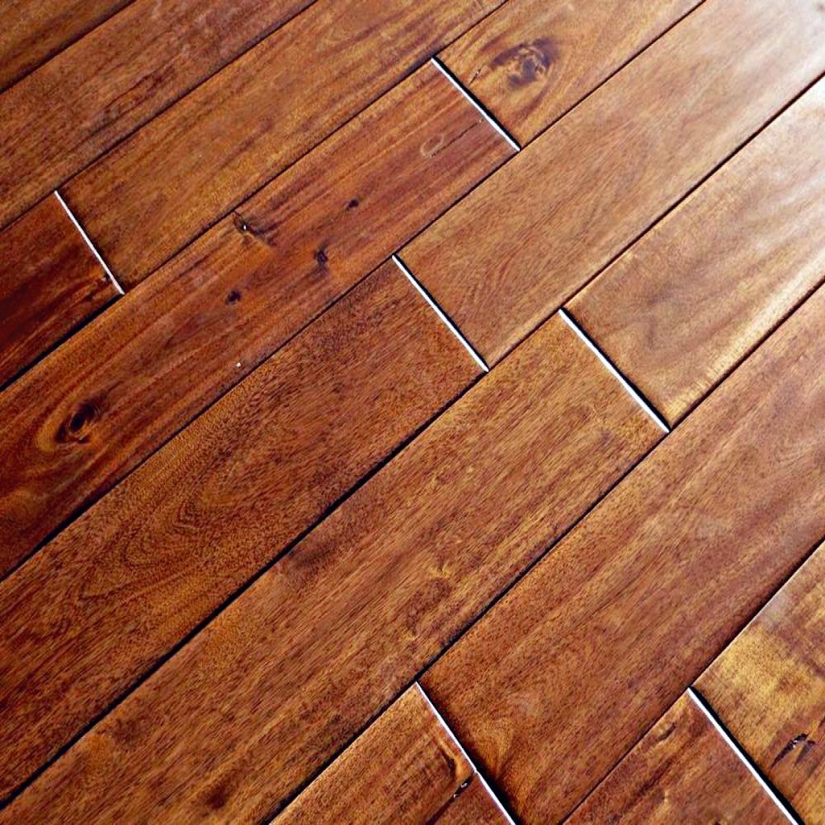 Acacia Walnut Lacquered Solid Wood, Spanish Walnut Hardwood Flooring
