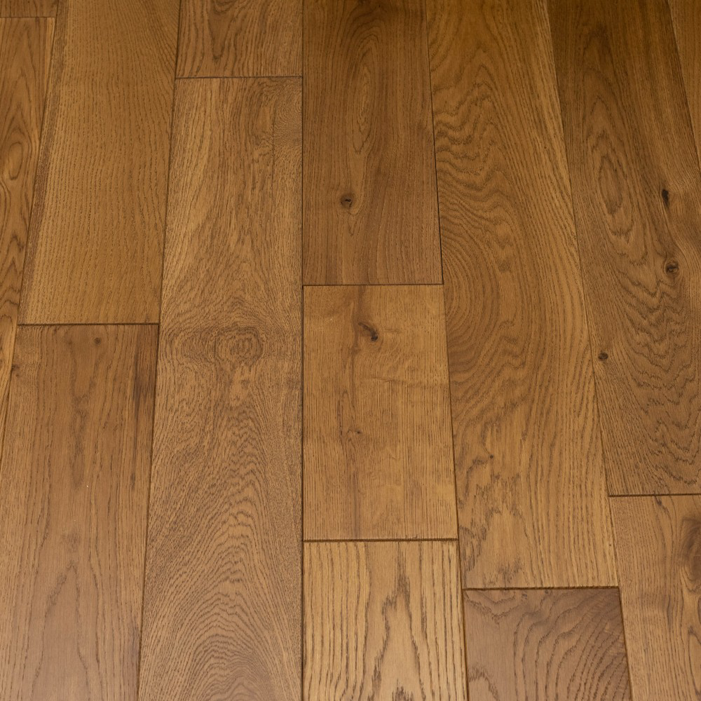 Golden Oak Brushed And Lacquered 125mm, Golden Oak Engineered Hardwood Flooring