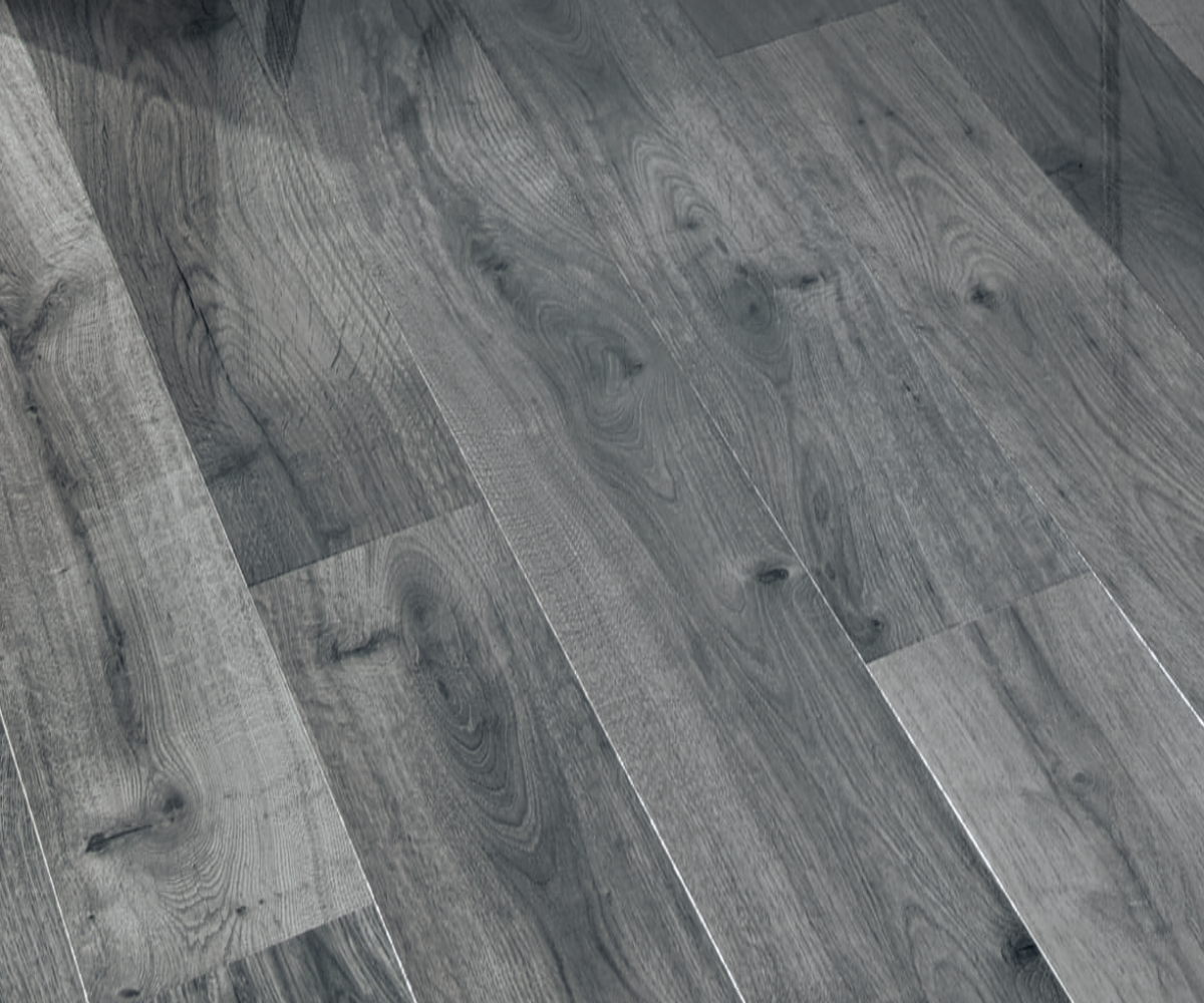 Kaindl Oak Grey Uptown 12mm Gloss V, Grey High Gloss Floor Tiles B Q